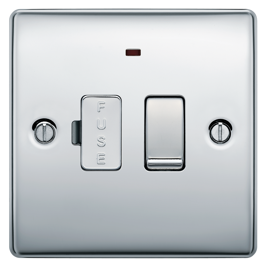 NPC52 Front - This 13A fused and switched connection unit with power indicator from British General provides an outlet from the mains containing the fuse ideal for spur circuits and hardwired appliances.