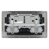 BG Nexus Black Nickel 13A 2 Gang Switched Double Socket NBN22B and 25mm Steel Back Box
