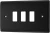 BG RNFB3 Nexus Metal Matt Black 3 Module Grid Front Plate