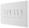 BG 846 Moulded Round Edge | White | 6 Gang 10AX 2 Way Plate Switch