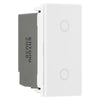 BG Nexus Brushed Steel Double Master Touch Dimmer Switch White Inserts NBSTDM2W