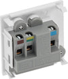 BG EM2ASW Euro Module 2A Round Pin Unswitched Socket - White