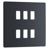 BG Evolve Matt Grey Custom Appliance Grid Switch 6 Gang Screwless