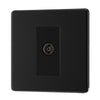 BG Screwless Matt Black 1 Gang Isolated Coaxial Socket FFB62 with 25mm Steel Back Box