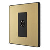 BG Evolve Satin Brass Single Co-Axial Socket PCDSB60B with 35mm Steel Back Box