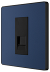 PCDDBBTS1B Side - This Evolve Matt Blue Secondary telephone socket from British General uses a screw terminal connection, and should be used for an additional telephone point which feeds from the master telephone socket.