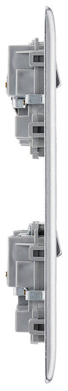 BG NBS222EM8G Nexus Metal 2x 2G Socket 13A + 2x 4 Module Aperture - Grey Insert - Brushed Steel