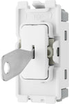 BG RPCDW12KY Evolve Grid White 20A 20AX 2 Way 1 Pole Secret Key Switch Module