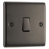 BG Nexus Black Nickel 20A, 16AX 2 Way Single Light Switch NBN12 and 25mm Steel Back Box