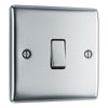BG Nexus Metal Polished Chrome 20A 16AX Intermediate Light Switch NPC13 with 25mm Steel Back Box