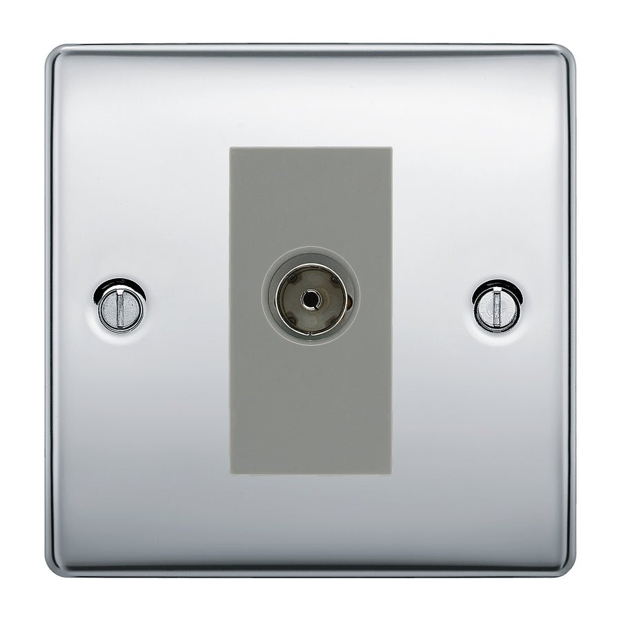 BG Nexus Metal Polished Chrome Co-axial Socket NPC60G