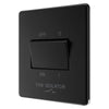 BG Screwless Matt Black 1 Gang 10A 3 Pole Fan Isolator Switch FFB15 with 25mm Steel Back Box