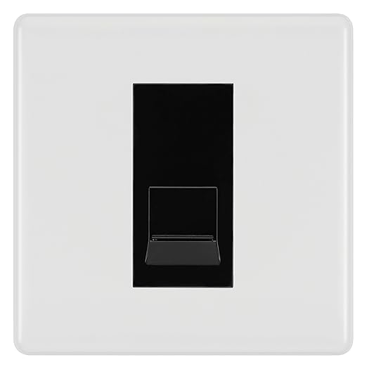 BG White Moulded Single RJ11 Telephone Socket NWMRJ111 - Black Insert