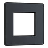 BG Evolve Matt Grey Single 2 Gang Brush Cable Entry Wall Plate Black