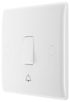 BG 814 Moulded Round Edge | White | 1 Gang 10AX 1 Way Bell Push Plate Switch