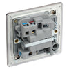 BG Screwless Black Nickel 13A Switched Spur + Neon + Cable Outlet FBN53 with 25mm Steel Back Box