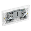 BG Evolve Pearlescent White 13A Double Socket PCDCL22W with 25mm Steel Back Box