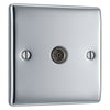 BG Nexus Polished Chrome 1 Gang Co-Axial Socket NPC60 with 35mm Steel Back Box