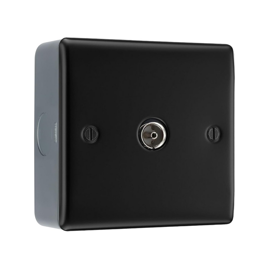 BG Nexus Matt Black 13A Switched Fused Connection Unit & Surface Pattress Back Box