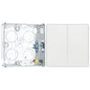 BG Evolve Pearlescent White 2 Gang 2-Way Edge to Edge Rocker Switch PCDCL42EW with 25mm Steel Back Box