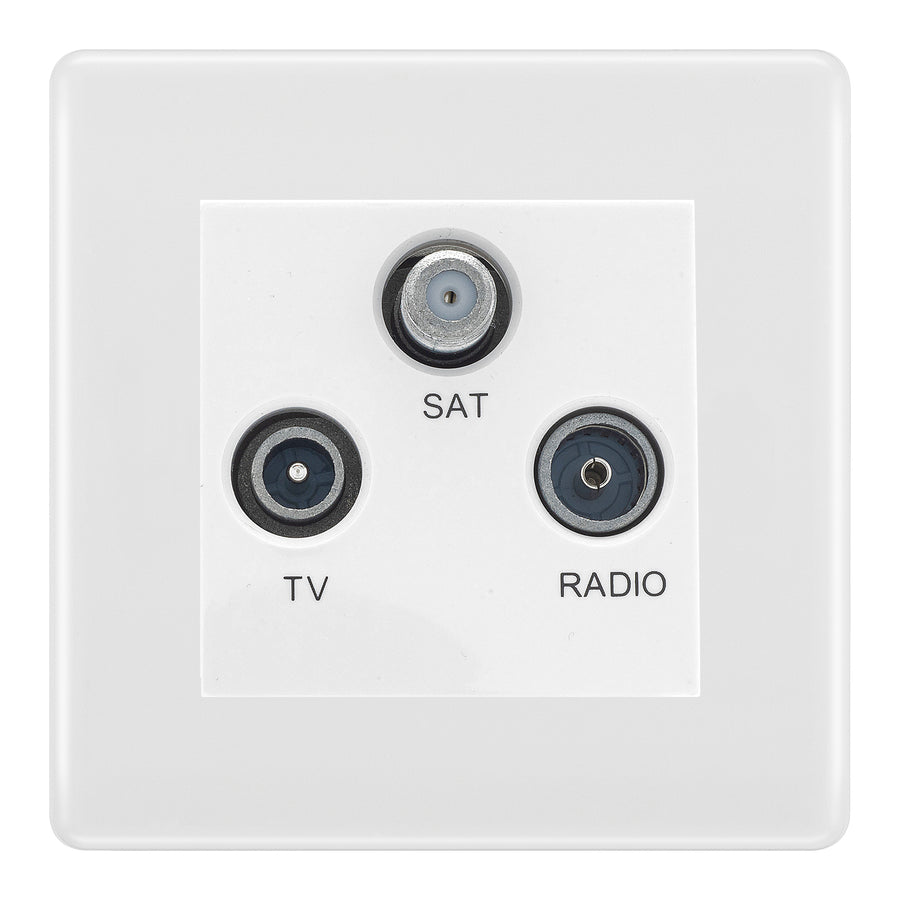 BG Nexus White Moulded TV/FM/SAT Socket NWM67W