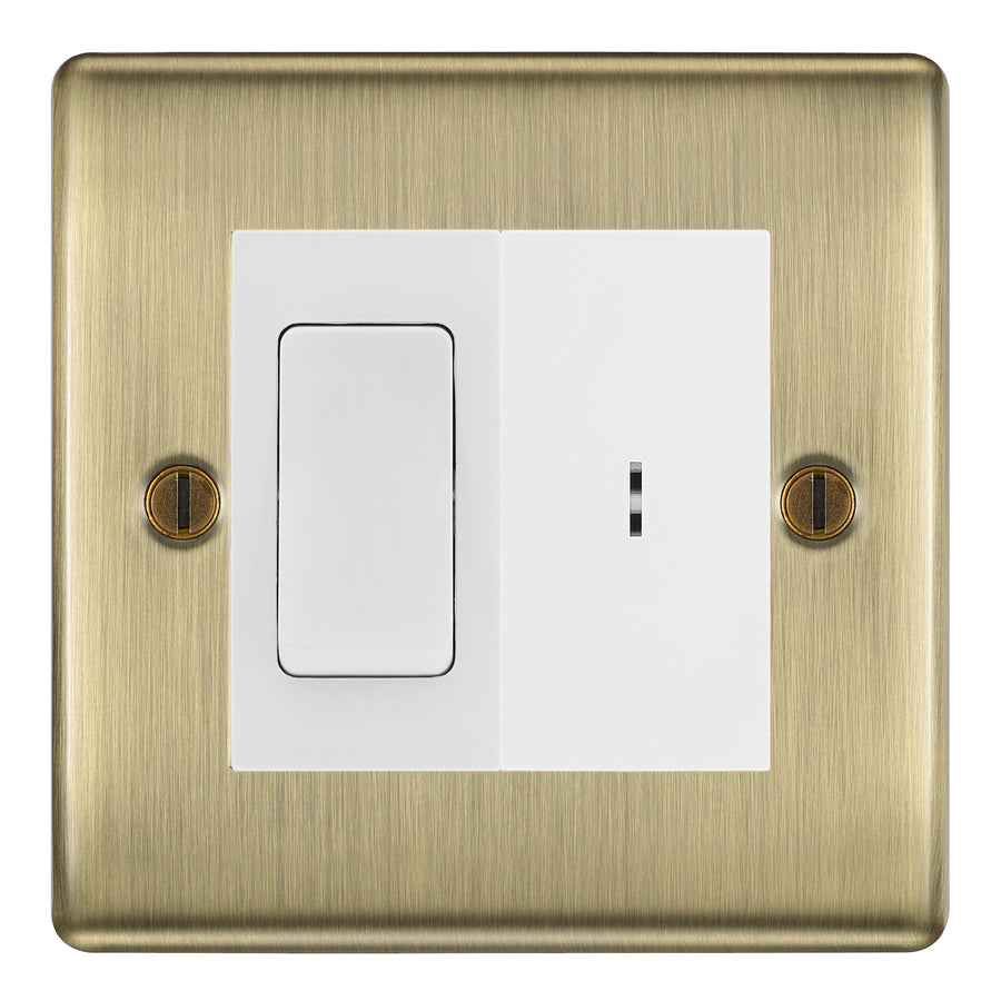 BG Nexus Antique Brass 2 Way Single Pole Key Switch with 2 Way Single Pole Switch, Key Included - White Insert