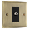 BG Nexus Antique Brass Single Satellite Socket NAB64 with 35mm Steel Back Box