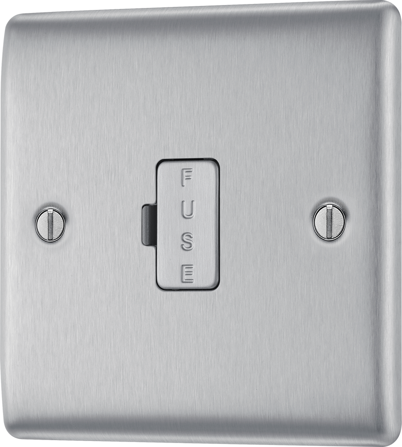 NBS54 Front - This 13A fused and unswitched connection unit from British General provides an outlet from the mains containing the fuse ideal for spur circuits and hardwired appliances.