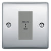BG Nexus Metal Polished Chrome 20AX 2 Way Emergency Lighting Test Key Switch - Grey Insert