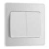 BG Evolve Brushed Steel 2G Wide Rocker Light Switch PCDBS42WW with 35mm Steel Back Box