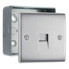 BG Nexus Brushed Steel 1 Gang Master Telephone Socket with Surface Pattress Back Box