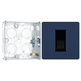 BG Evolve Matt Blue Single Master Telephone Socket PCDDBBTM1B with 25mm Steel Back Box
