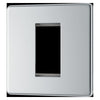 BG Flatplate Screwless Polished Chrome 20AX 2 Way Emergency Lighting Test Key Switch - Key Included - Black Insert