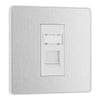 BG Evolve Brushed Steel RJ45 Cat6 Single Data Outlet PCDBSRJ451W with 35mm Steel Back Box