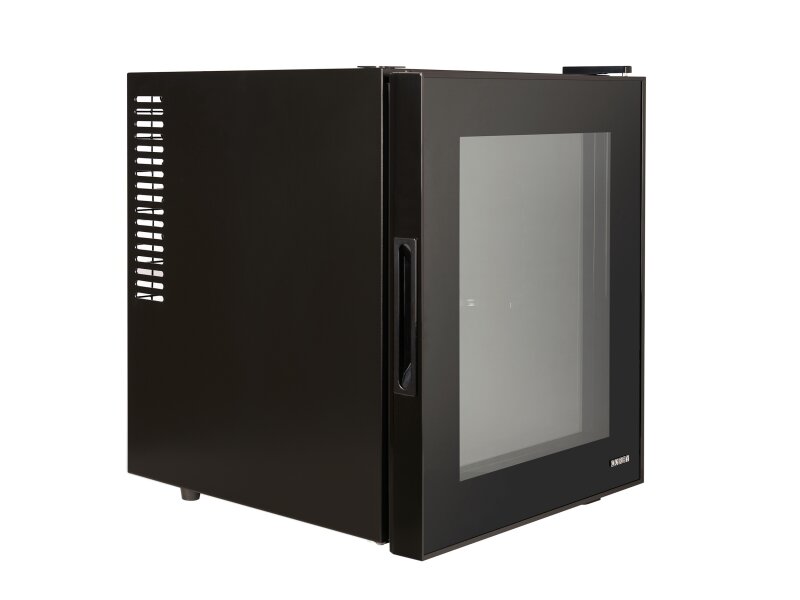Corby Eton 35L Glass Door Minibar in Black & Black - UK Plug