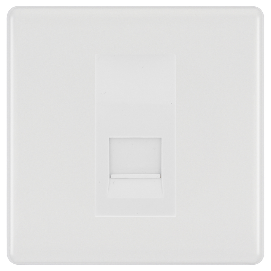 BG White Moulded Single Master Telephone Socket, Screw Terminal - White Inserts