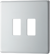 BG RFPC2 Nexus Screwless Grid Polished Chrome 2 Module Front Plate