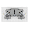 BG Electrical 13A Double Unswitched Power Socket White & 50mm Pattress Back Box