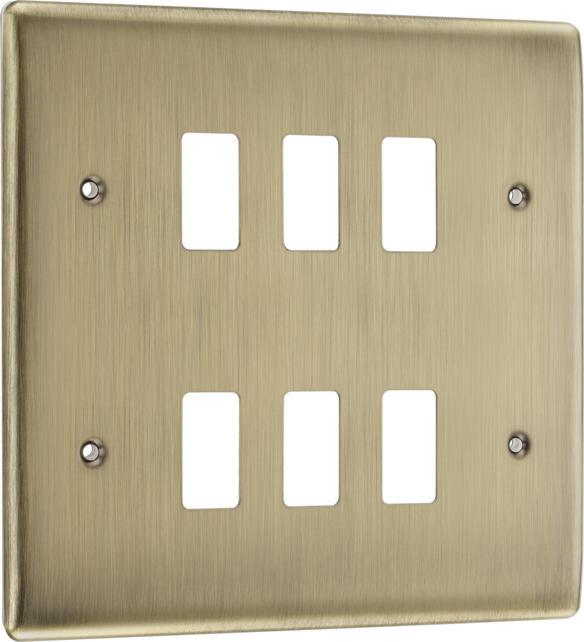 BG RNAB6 Nexus Metal Antique Brass 6 Module Grid Front Plate – The ...