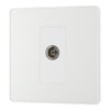 BG Evolve Pearlescent White Single Co-Axial Socket PCDCL60W with 25mm Steel Back Box