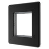 BG Nexus Flatplate Screwless Matt Black 1 Gang HDMI Socket White Insert