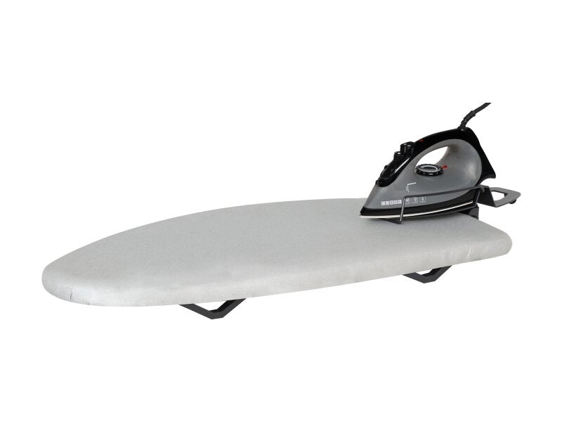 Corby Sutton Table Top Ironing Centre in Light Grey with Sherwood 1200W Steam Iron - UK Plug
