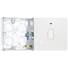 BG Evolve Pearlescent White 13A Unswitched Spur with Neon and Flex Outlet PCDCL54W with 25mm Steel Back Box