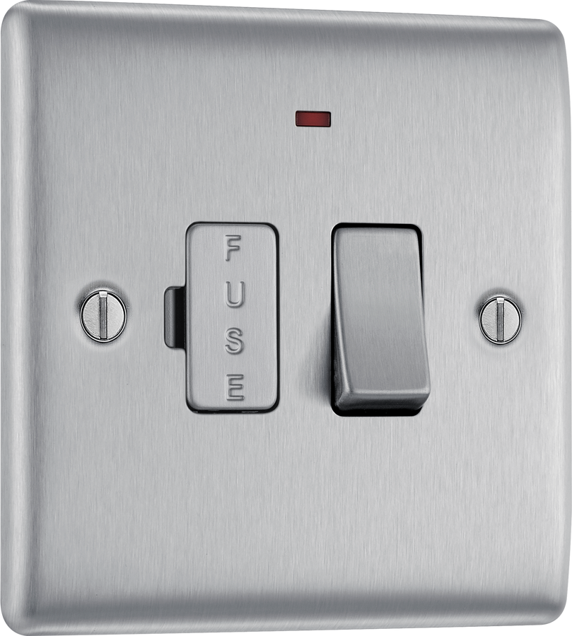 NBS52 Front - This 13A fused and switched connection unit with power indicator from British General provides an outlet from the mains containing the fuse ideal for spur circuits and hardwired appliances.