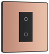 BG Evolve PCDCPTDS1B Polished Copper 1 Gang 200W Trailing Edge Secondary Touch Dimmer - Black Insert