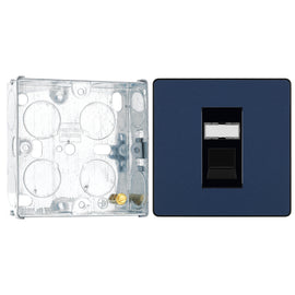 BG Evolve Matt Blue RJ45 Cat6 Single Data Outlet PCDDBRJ451B with 25mm Steel Back Box