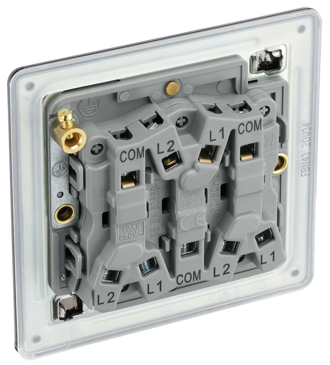 BG FBN43 Nexus Screwless Flat-Plate Triple Light Switch B...– The ...