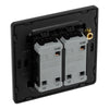 BG Evolve Black Chrome 2 Way Double Edge to Edge Rocker Switch PCDBC42EB with 35mm Steel Back Box