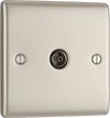 NPR60 Front - This single coaxial socket from British General can be used for TV or FM aerial connections.