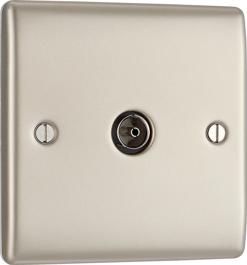 NPR60 Front - This single coaxial socket from British General can be used for TV or FM aerial connections.